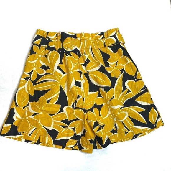 Who What Wear NWOT floral paperbag waist linen blend shorts size 10 - Picture 8 of 16
